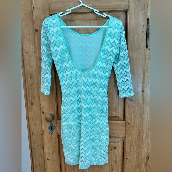 Lace Fronted Dress Green Metallic A’GACI A’GACI A’GACI Size Med Fairy EuroSummer - Picture 2 of 9